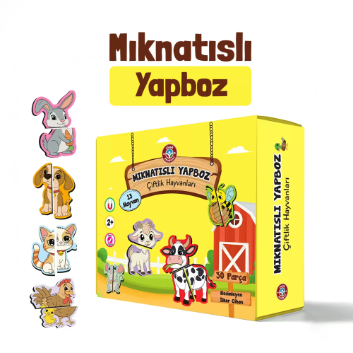 Mıknatıslı Yapboz-Çiftlik Hayvanları